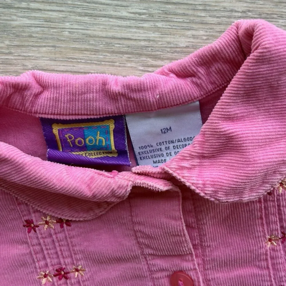 Disney Winnie The Pooh Vintage Baby Girl 12 M Jeans & Shirt Y2K Set 90’s GRAIL